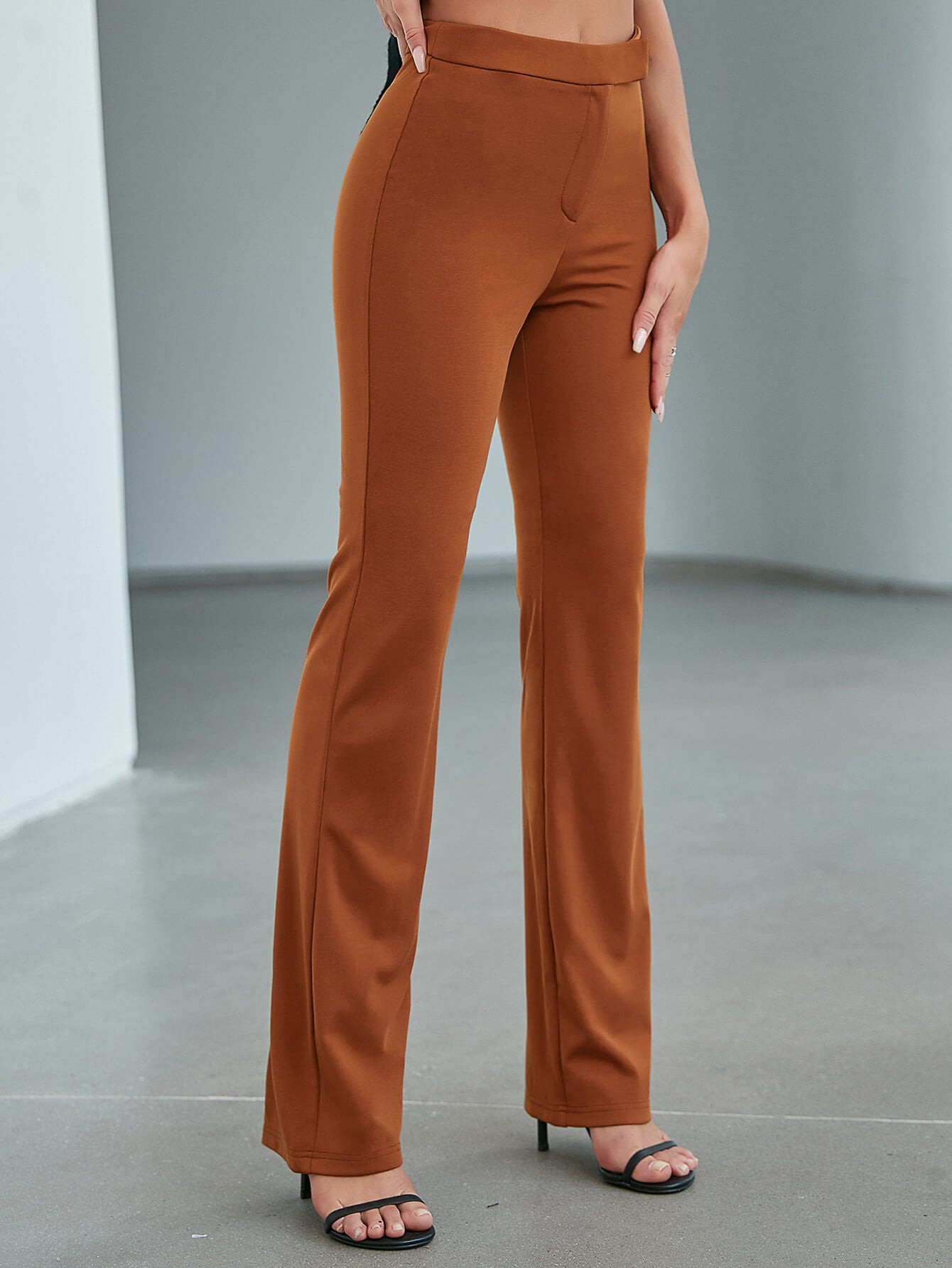 High-Rise Waist Straight Leg Pants