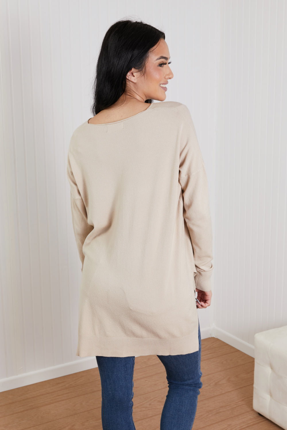 Zenana Sweater Weather Full Size Center Seam Tunic Sweater