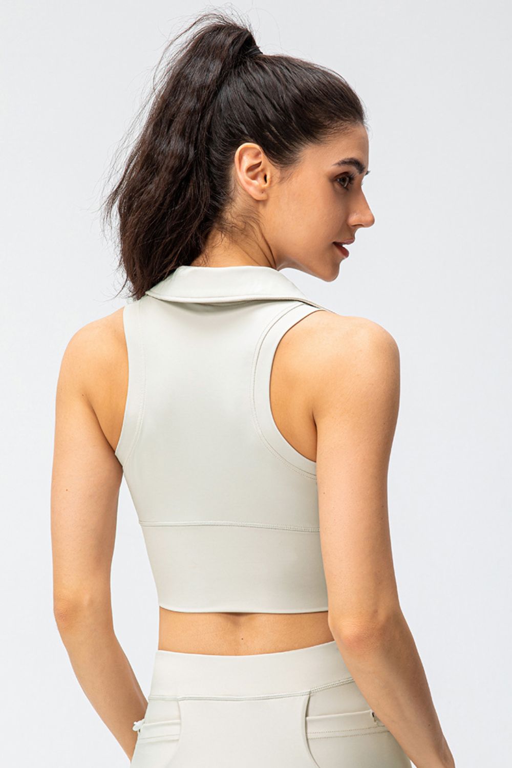 Cropped Collared Yoga Tank