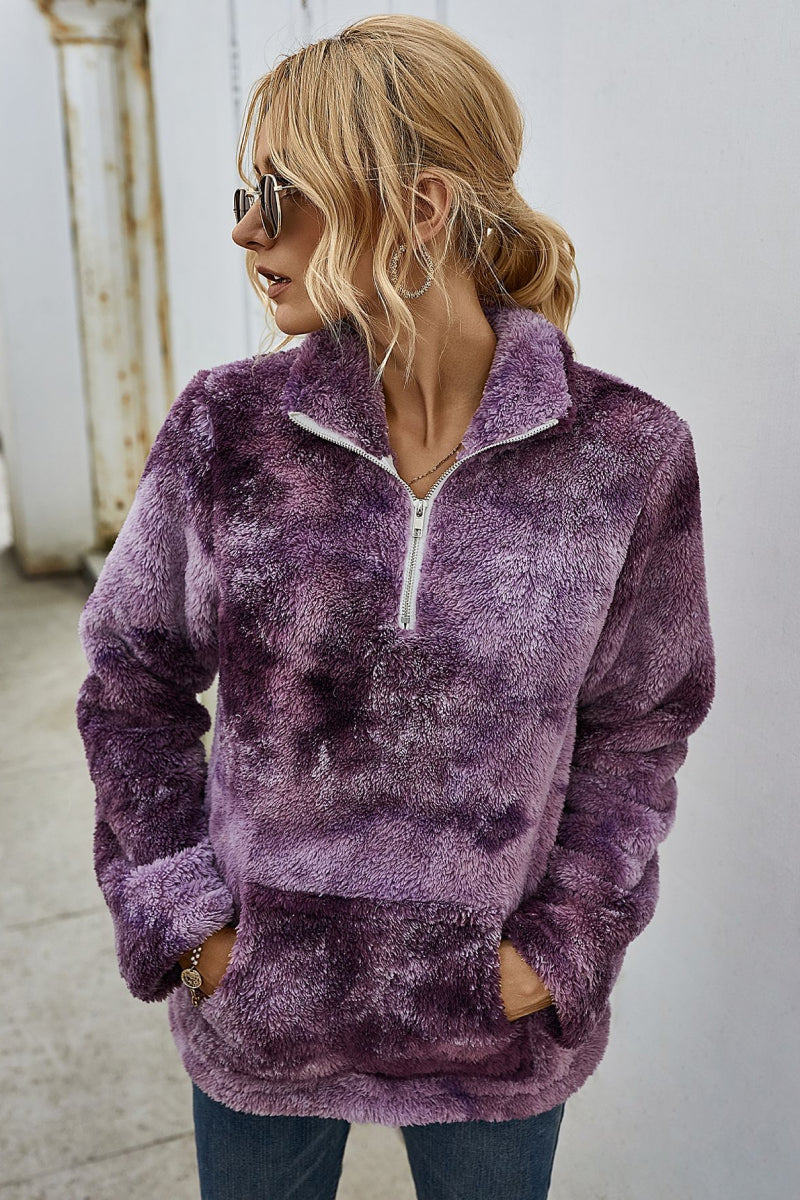 Tie Dye Quarter Zip Pullover