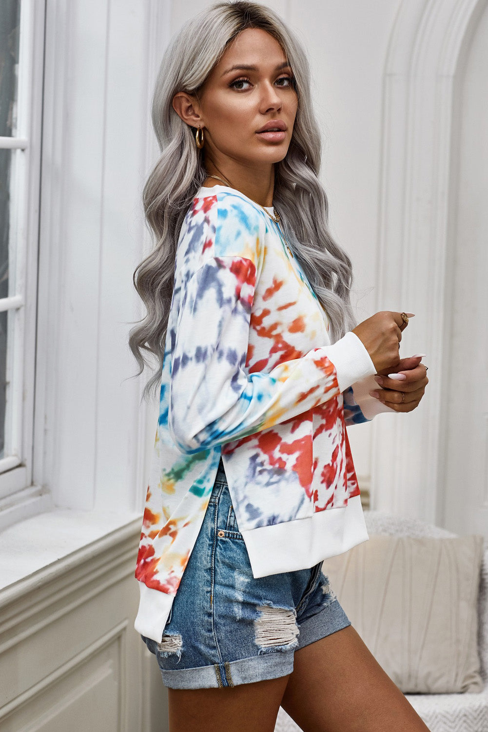 Tie-Dye High Low Sweatshirt