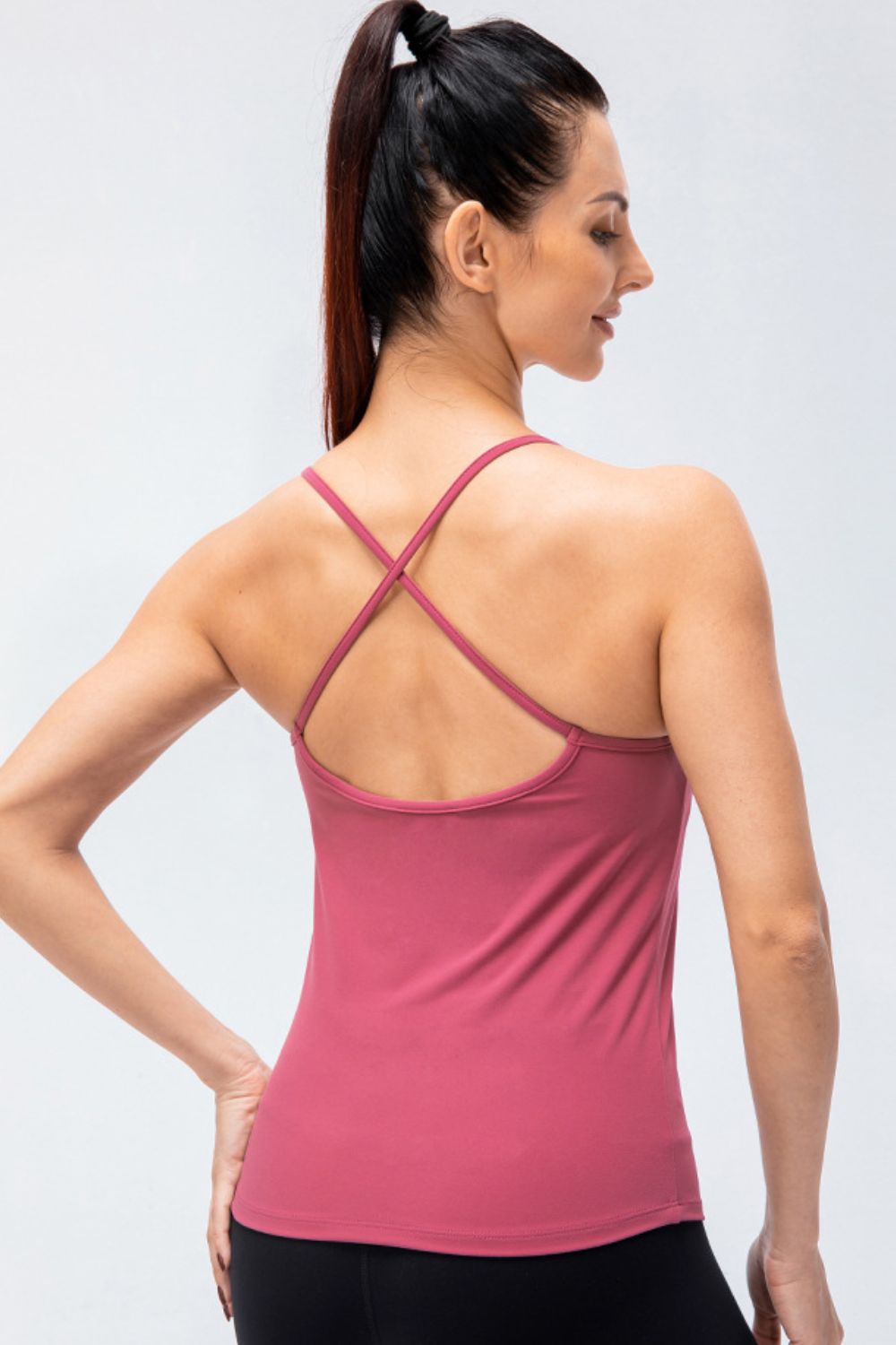 Crisscross Back Spaghetti Strap Yoga Cami