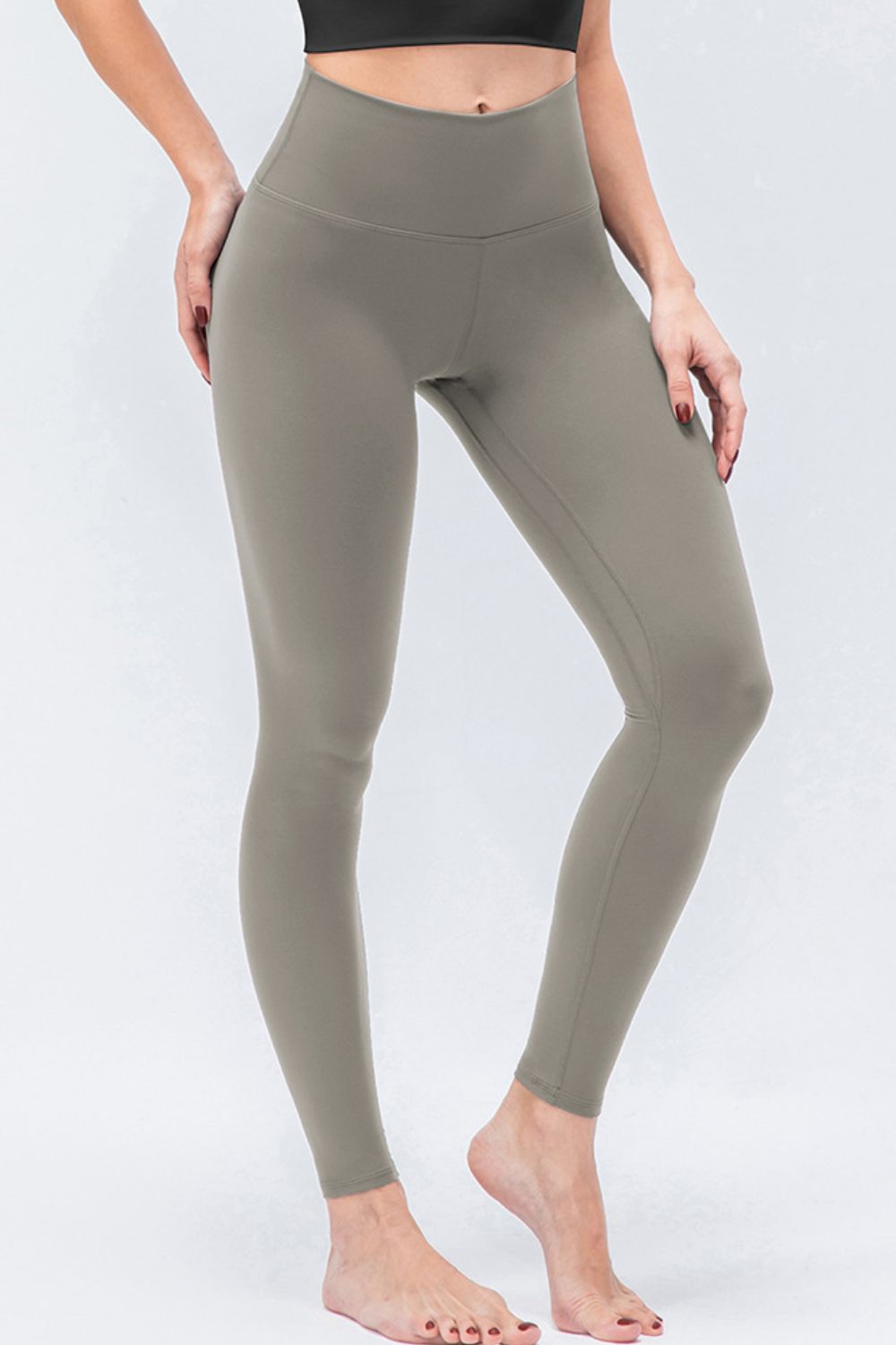 Elastic Waistband Ankle-Length Yoga Leggings