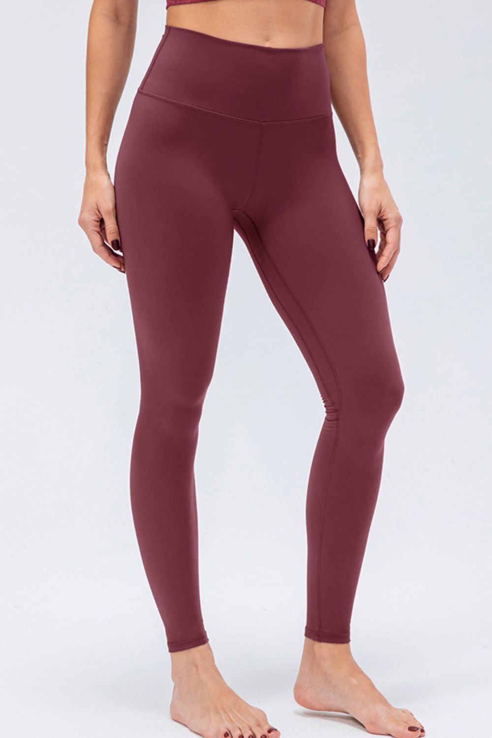 Elastic Waistband Ankle-Length Yoga Leggings