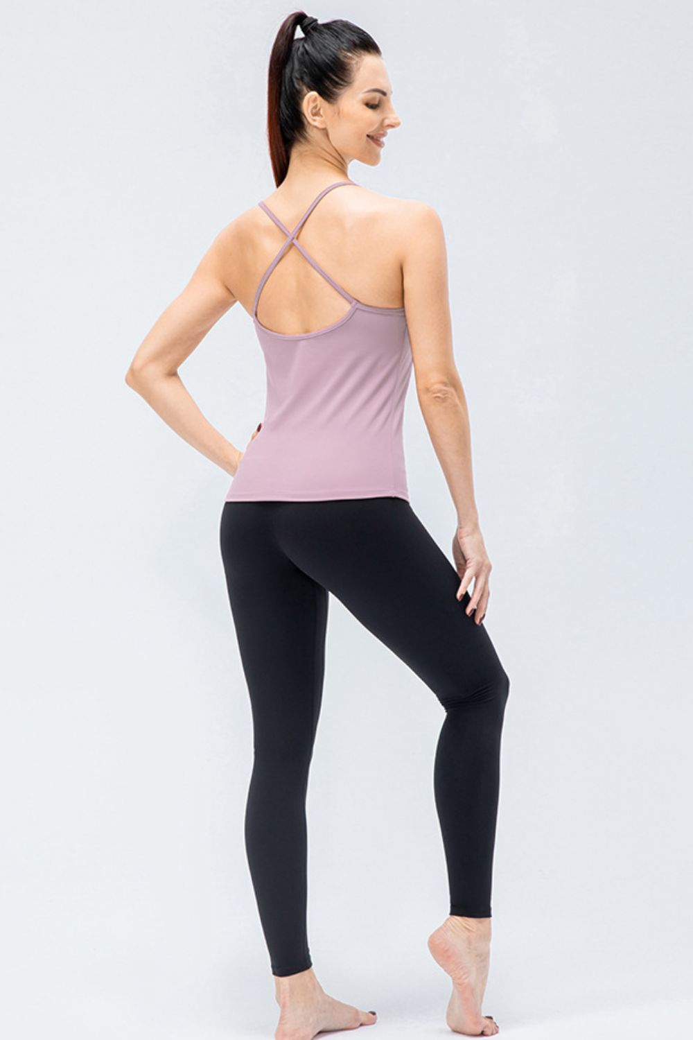 Crisscross Back Spaghetti Strap Yoga Cami