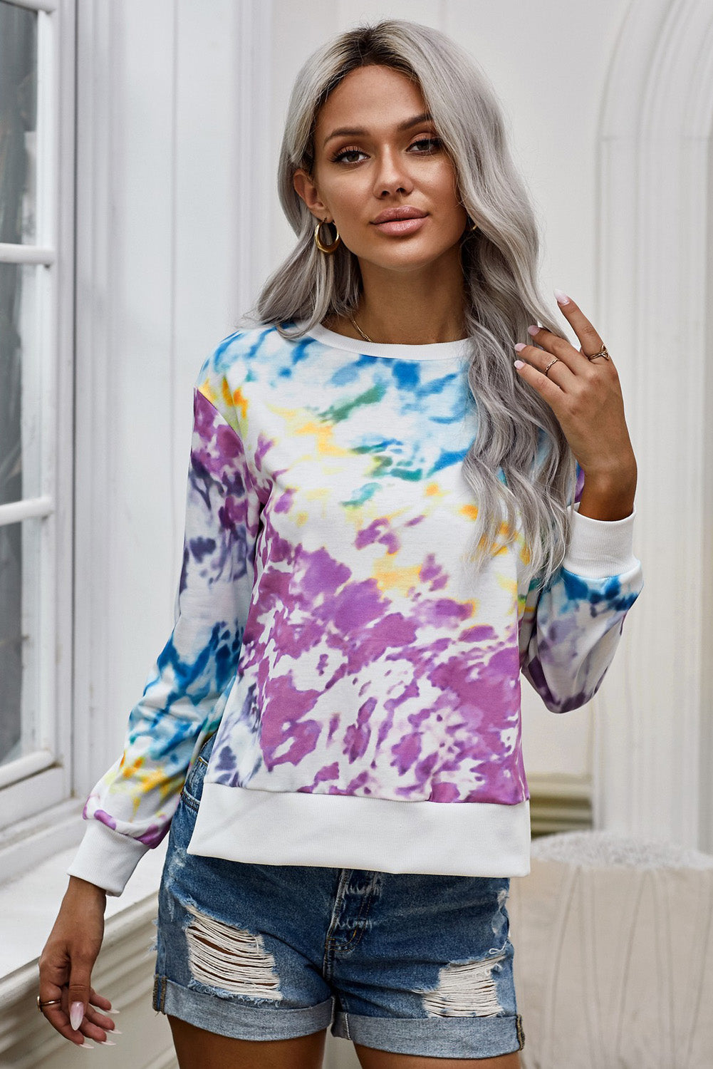 Tie-Dye High Low Sweatshirt