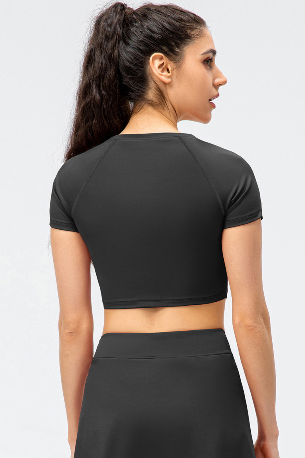 Cropped Raglan Sleeve Yoga Top