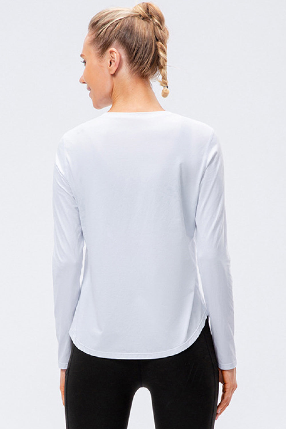 Curved Hem Long Sleeve Athletic Top