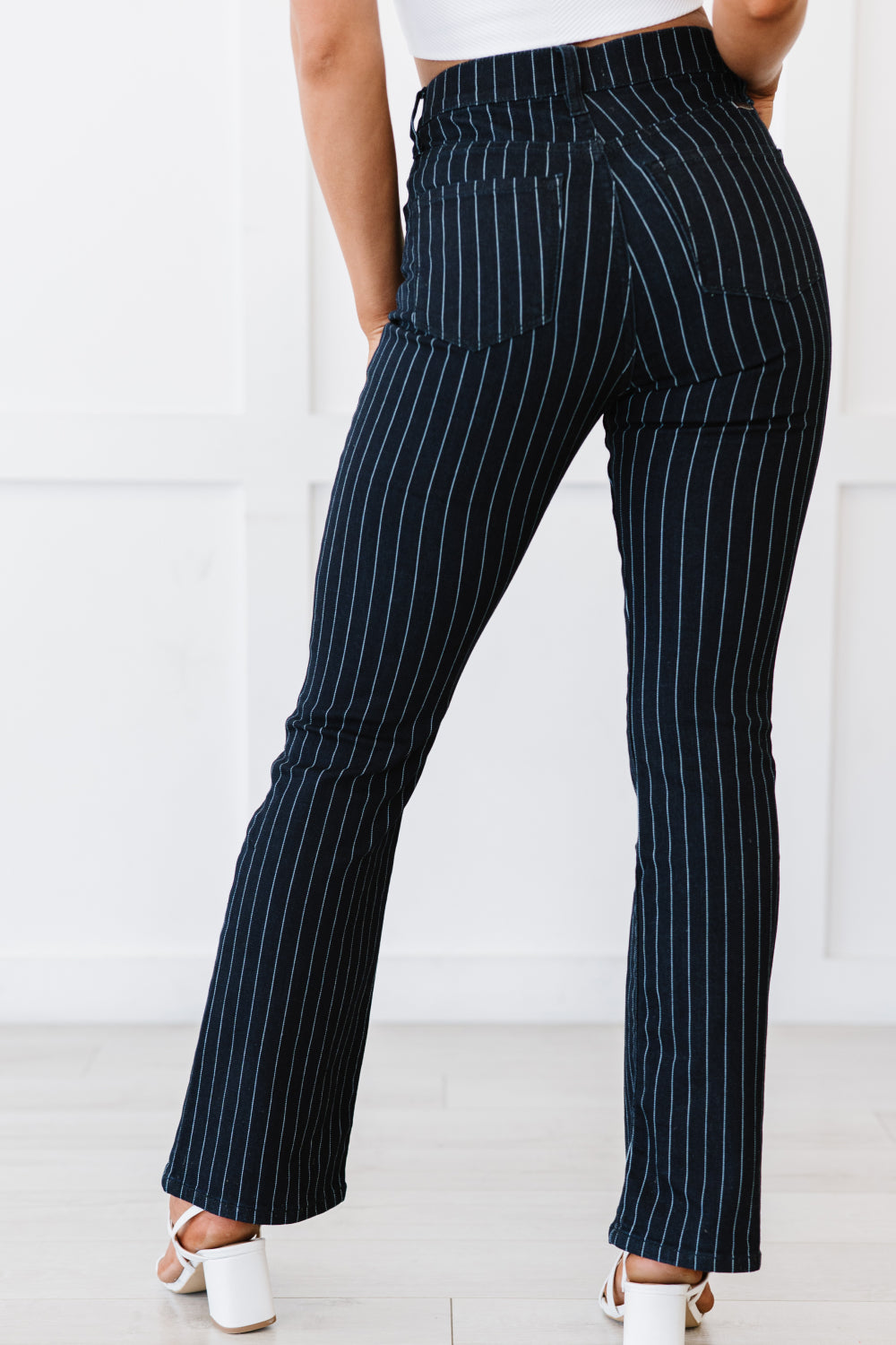 Kancan Peyton Pinstripe Petite Bootcut Jeans