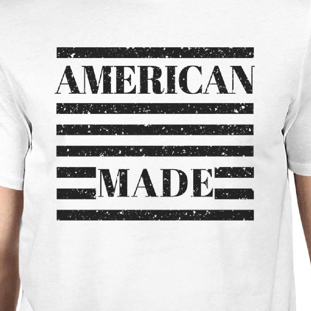 American Made Mens White Fourth of July Decorative Graphic T-Shirt