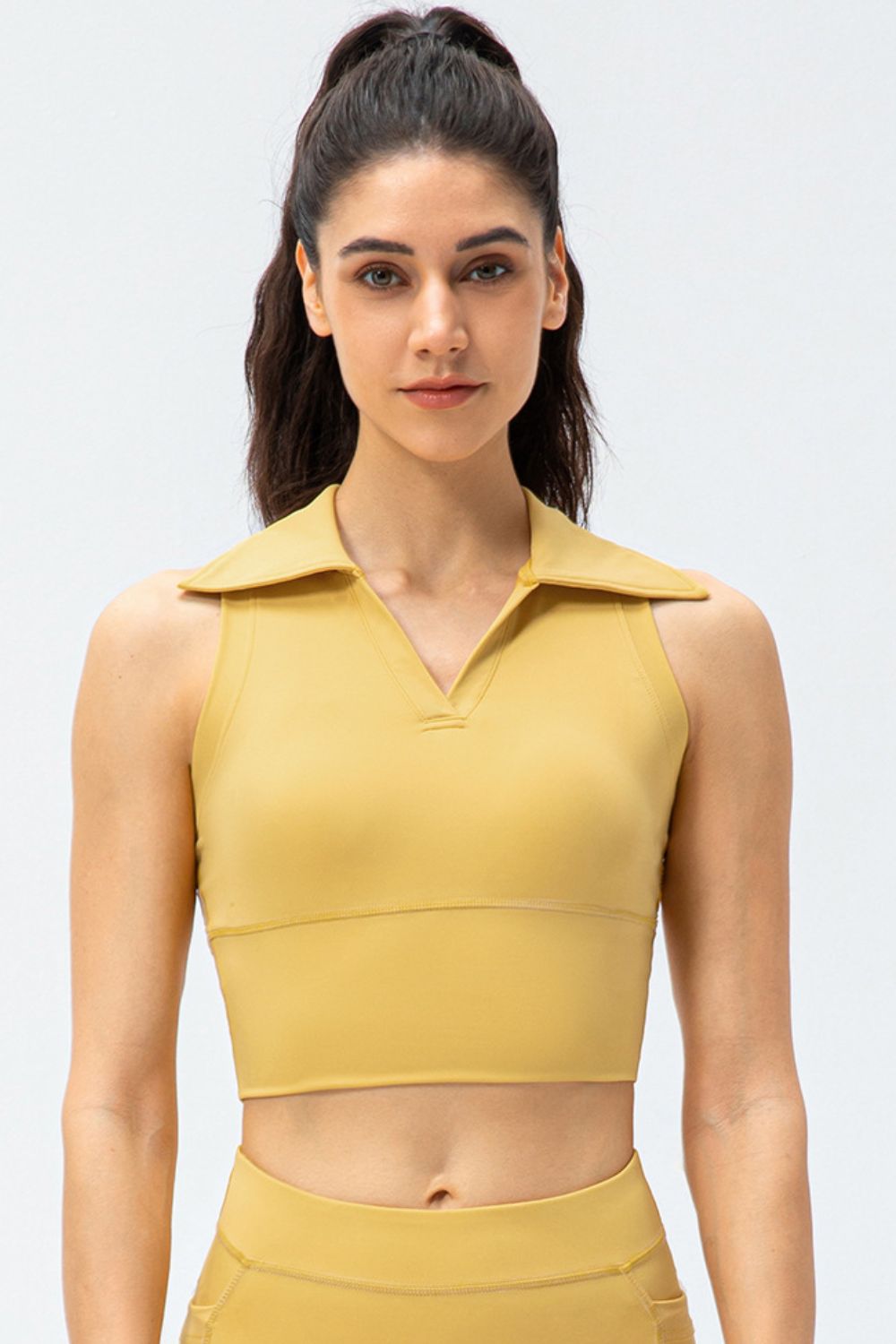 Cropped Collared Yoga Tank