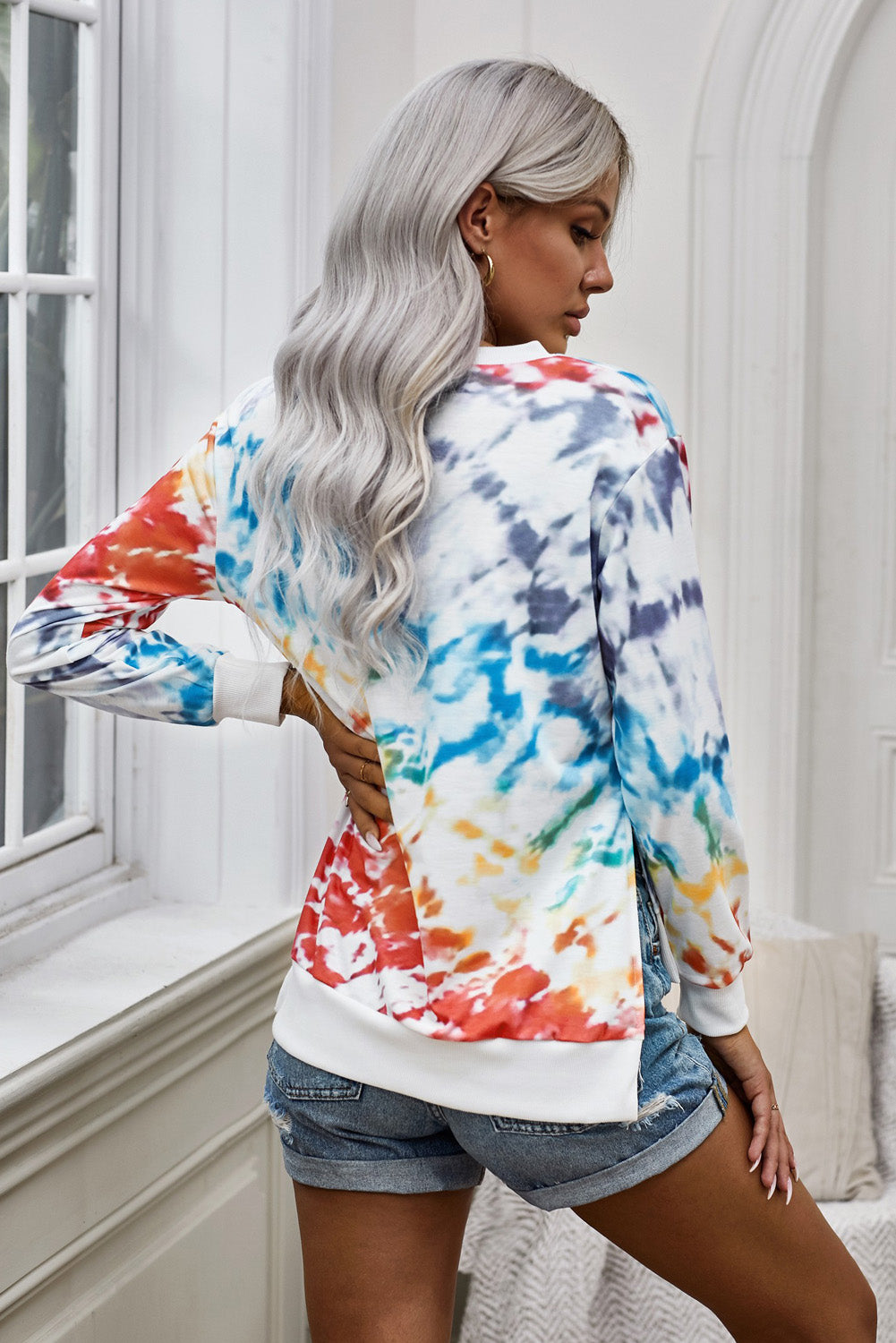 Tie-Dye High Low Sweatshirt