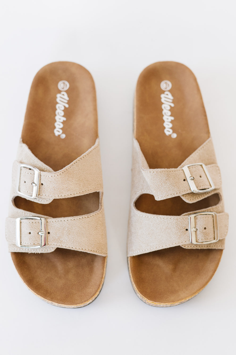 WeeBoo Walk with Me Buckled Soft Footbed Sandals in Taupe