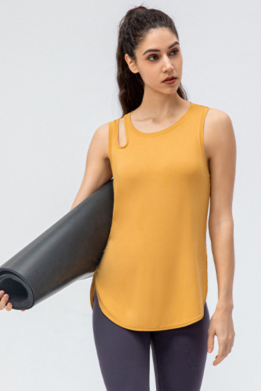 Cutout Side Slit Athletic Tank